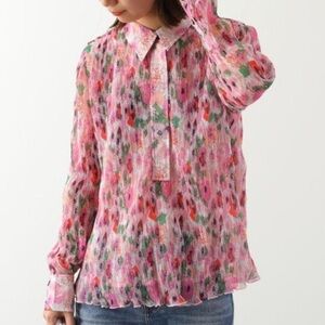 Ganni Women’s Pleated Georgette Blouse
Size 40 (US 8)